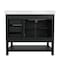 Flash Furniture Vega 42 Inch Vanity w/Sink, Storage Cabinet w/Soft Close Doors, Open Shelf and 3 Drawers, Black FS-VEGA42-BK-GG - alternate 10